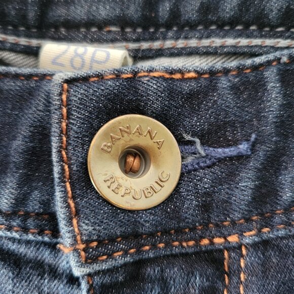 Banana Republic Denim Petite Women’s Jeans Sz 28P, Boot Cut, Dark Wash, Like New - Picture 10 of 12